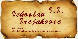 Vekoslav Krejaković vizit kartica